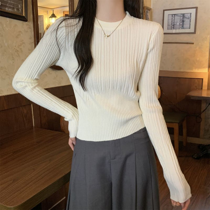Pull à côtes fines pour femmes avec manches allongées Chic & Stil