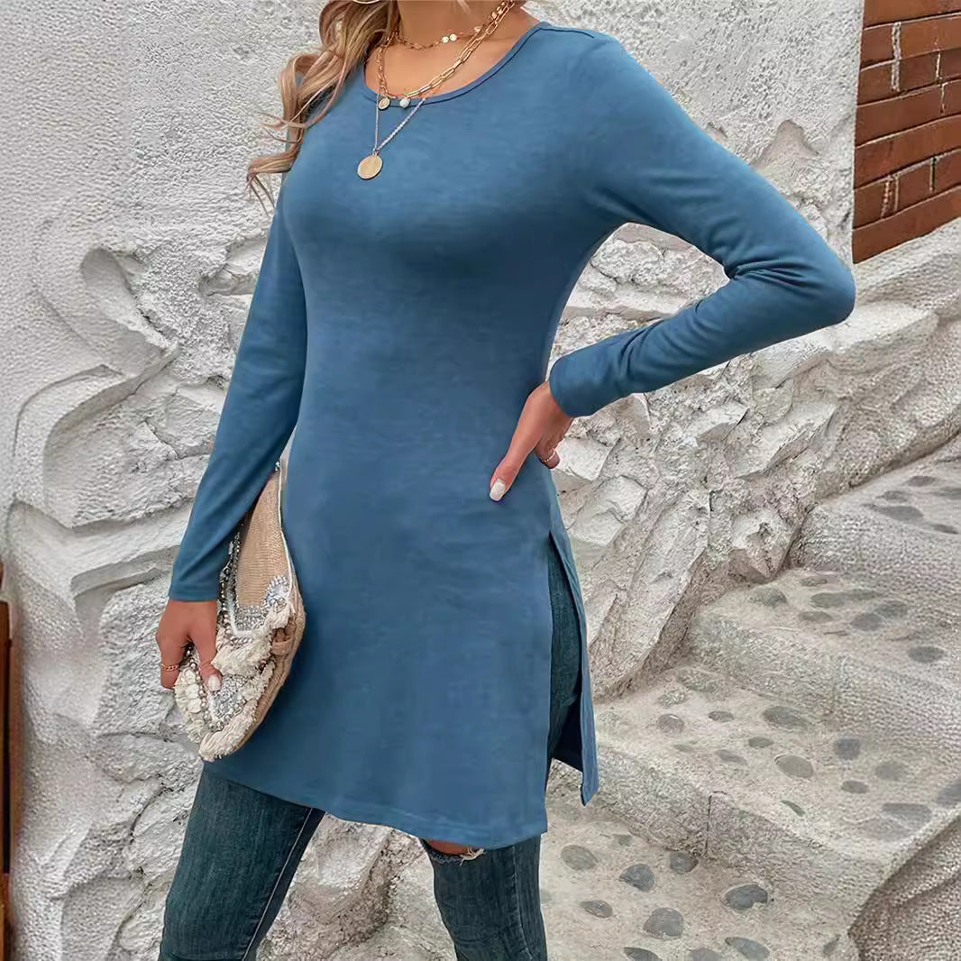 Long sleeve tunic for women with side slits and modern cut Lune London