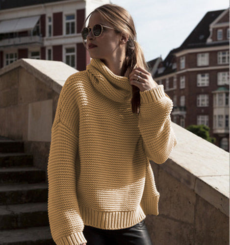 Pull en tricot épais pour femmes avec col haut et coupe décontractée Chic & Stil 1771933150