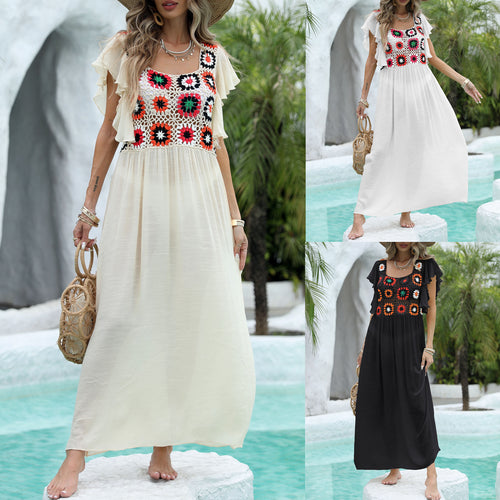 Ladies Elegant Floral Crochet Maxi Dress Amarae