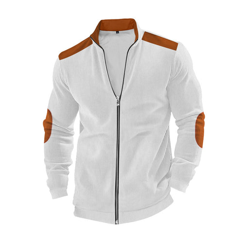 Men's sports jacket with zipper and faux leather details Amarae