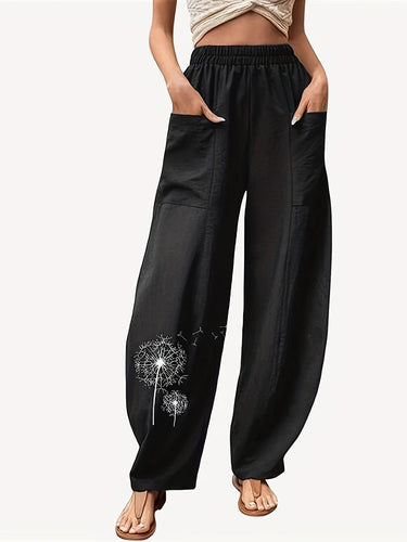 Wide Palazzo pants for women with side pockets and artistic detail Amarae
