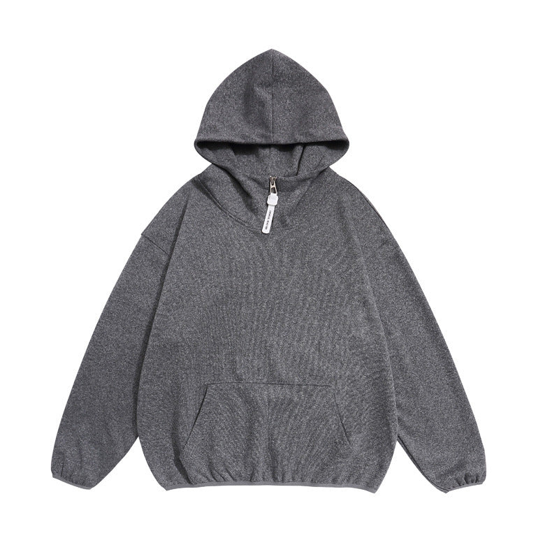 Unisex Cozy Oversized Hoodie with Elastic Hem and Half Zipper Amarae