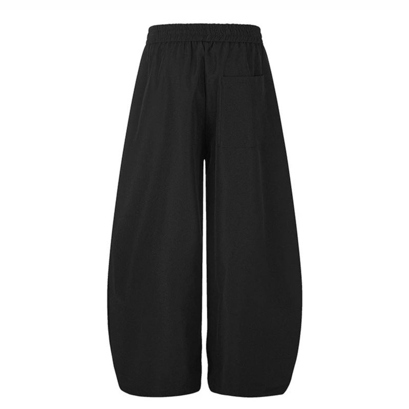 Women's Extra Wide Palazzo Training Pants in Tech Look with Drawstring Waistband and Curved Side Inserts Amarae