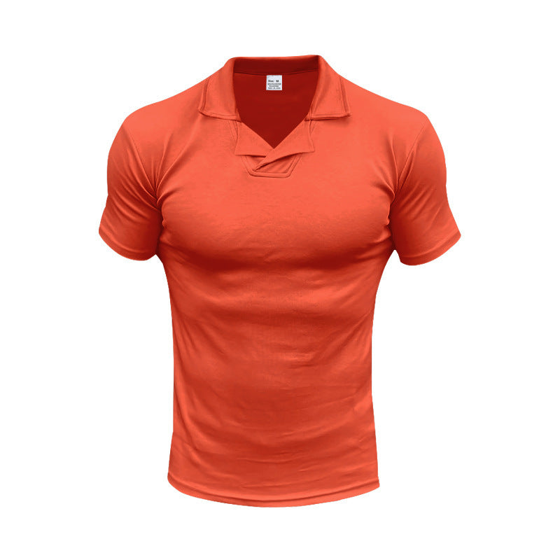 Men's Short Sporty Polo with Stylish Reversed Collar Lune London