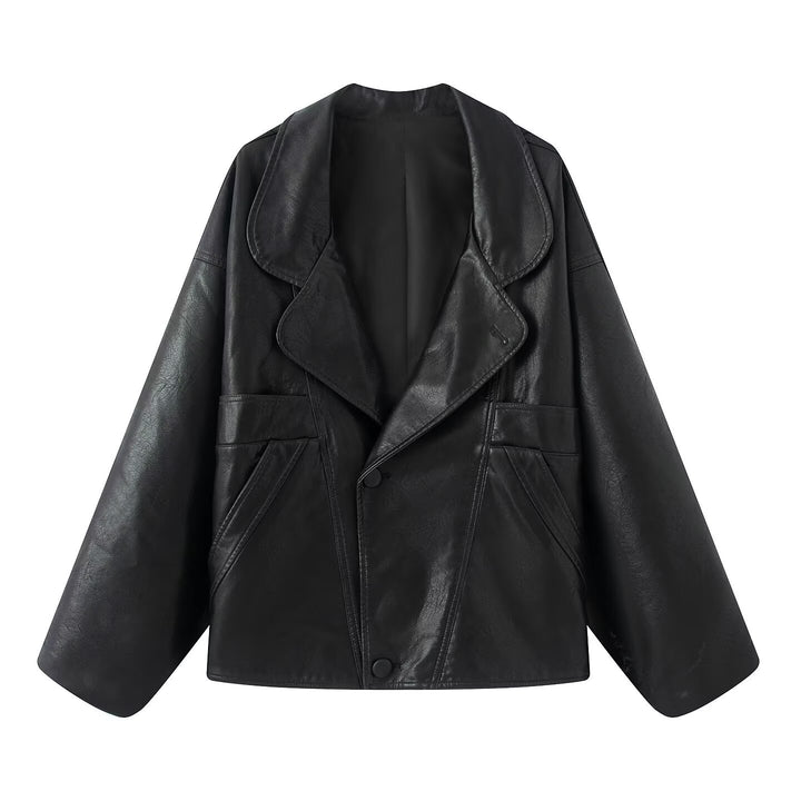 Ladies elegant faux leather jacket with oversized cut Lune London