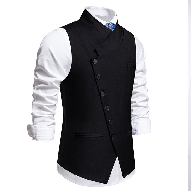 Elegant waistcoat for men with asymmetric collar and modern accents Lune London