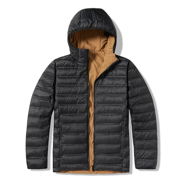 Men's ultra-light padded hooded jacket with compact packing size and wind-resistant surface Amarae
