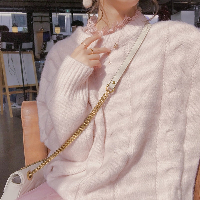 Pull en tricot épais pour femme avec un élégant motif en câble et une coupe décontractée Chic & Stil