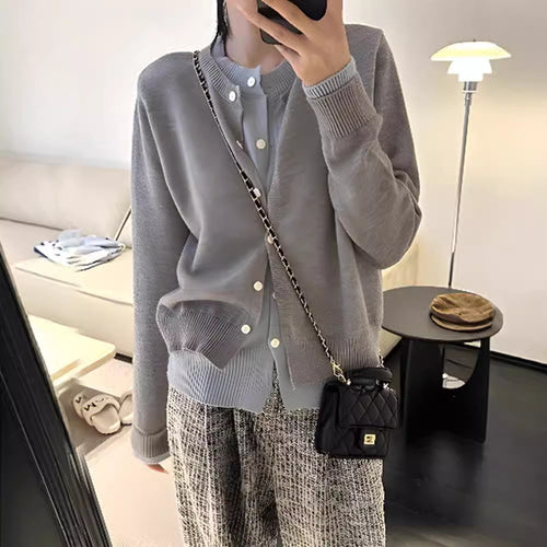 Ladies elegant cardigan with button details and soft material Amarae