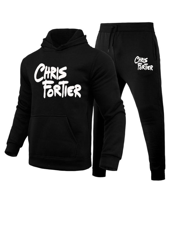 Ladies sporty hoodie and sweatpants set with catchy inscription Lune London