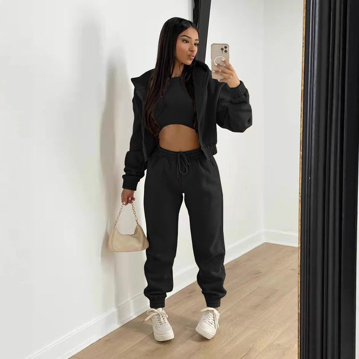 Ladies elegant sports set with a casual hoodie and elastic belt elements Lune London
