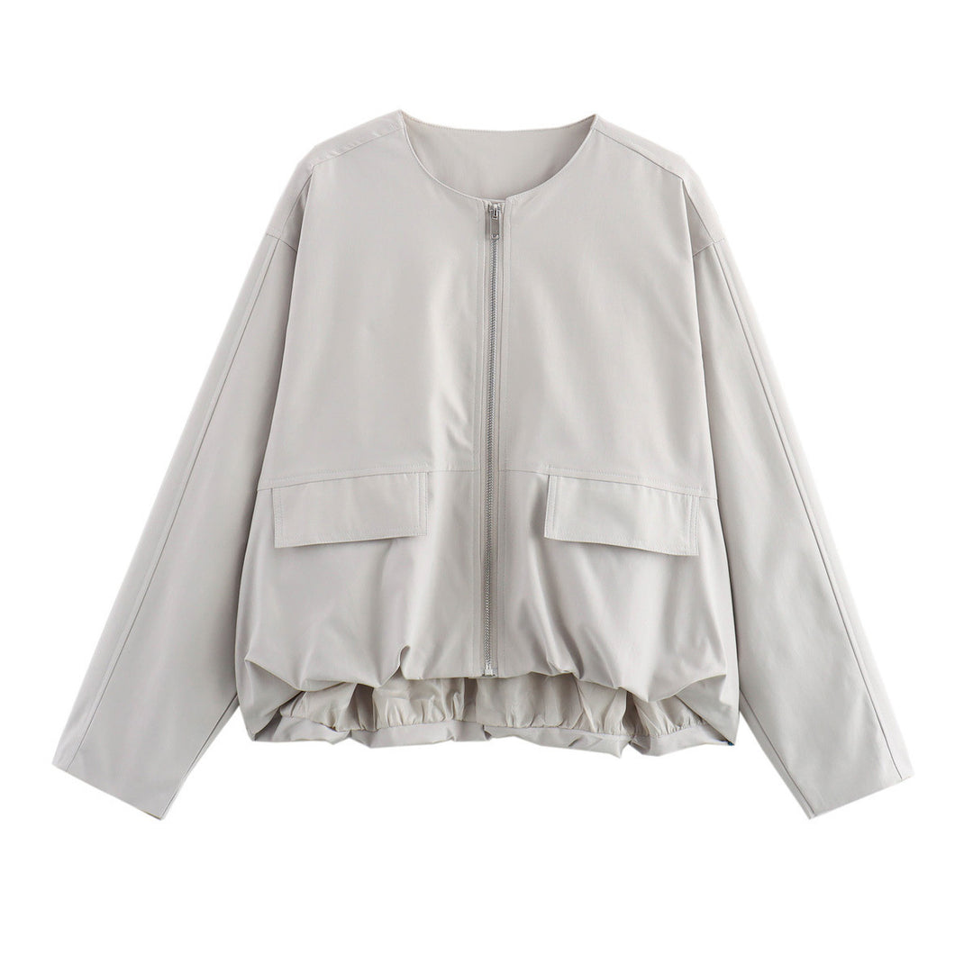 Casual quilted jacket for women with practical patch pockets and elastic waistband Lune London