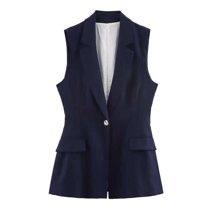 Women straight-cut fabric trousers with smooth waistband and classic silhouette Amarae