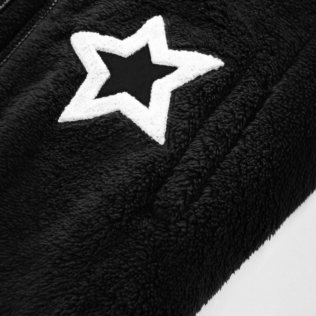 Ladies Cozy Hoodie with Chic Star Applications