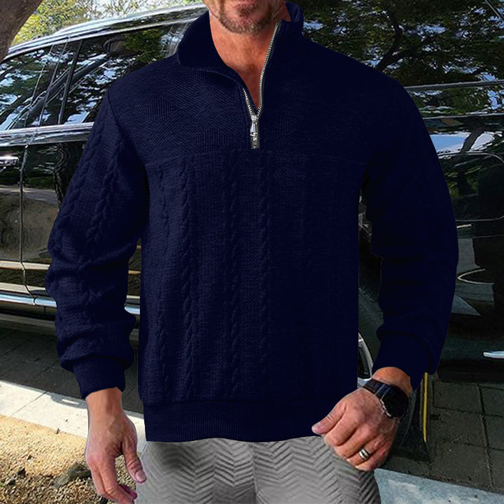 Pull-over zip pour homme avec design texturé Amarae