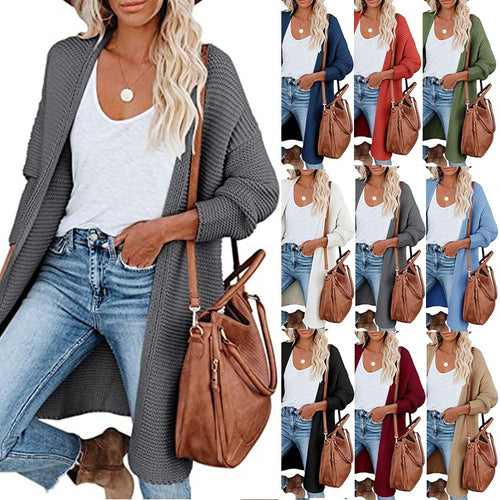 Cardigan en tricot épais pour femmes avec une coupe décontractée et des bords ouverts Chic & Stil