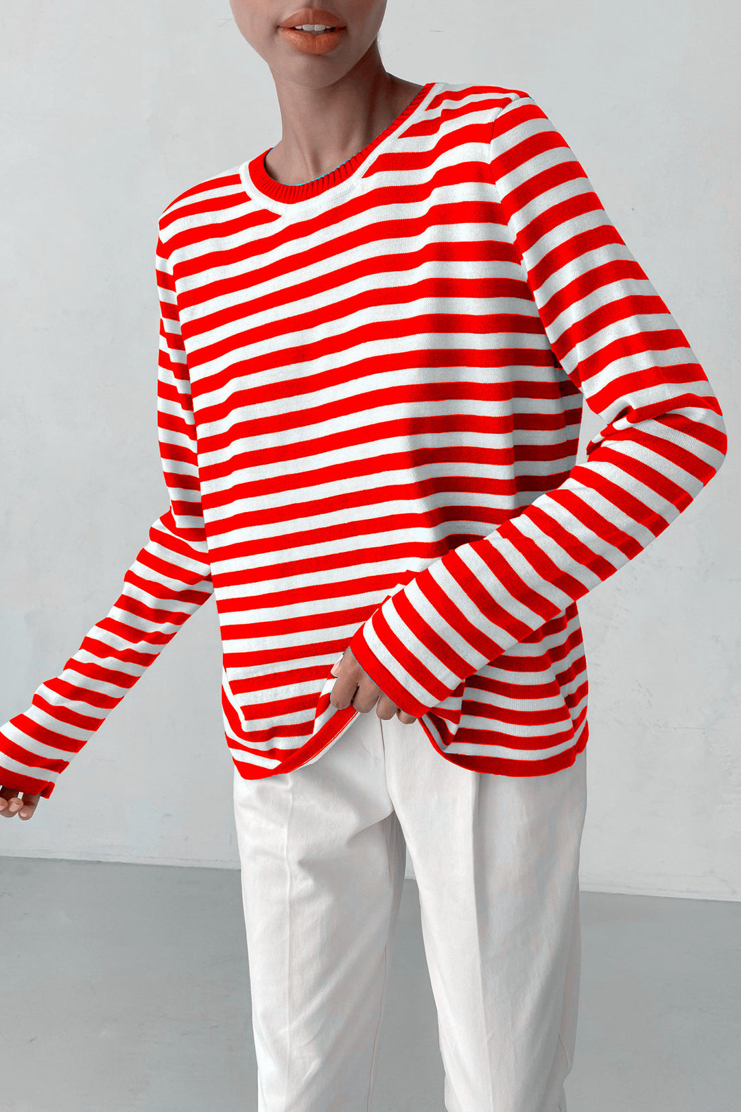 Striped long-sleeve T-shirt for women Lune London
