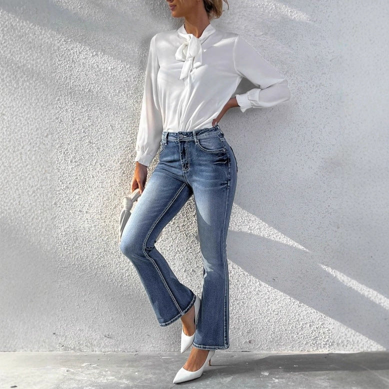 Women's slim bootcut jeans with a slight flare and sculpting stretch waistband Amarae
