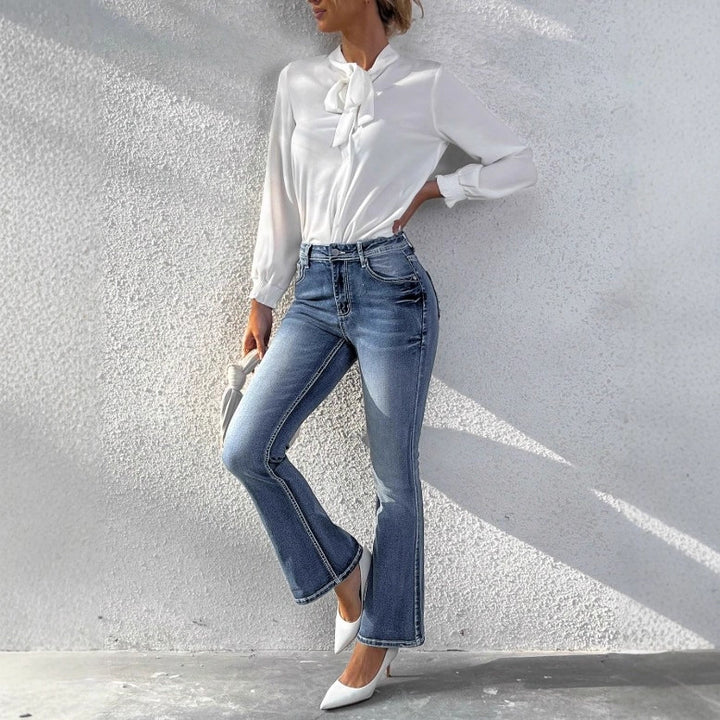 Women's slim bootcut jeans with a slight flare and sculpting stretch waistband Amarae