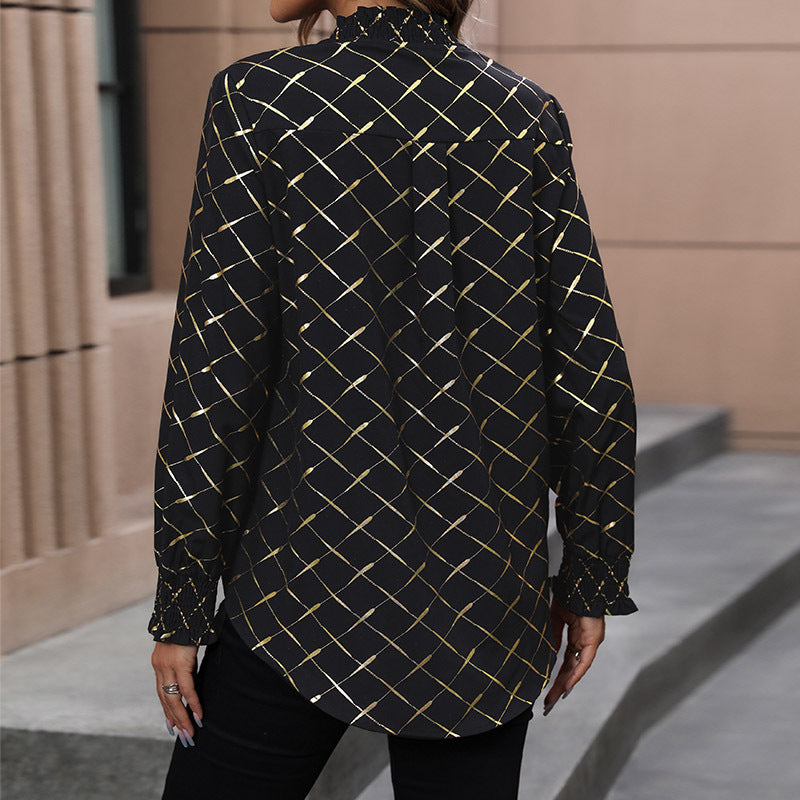 Blouse for women with modern geometric accents and delicate details Lune London