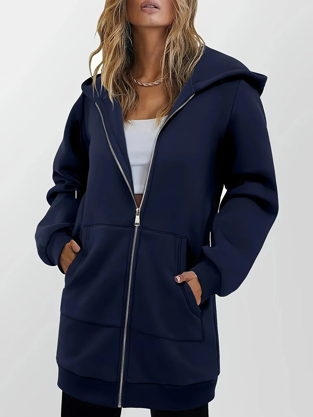Ladies Hoodie Sweatshirt Jacket with Generous Pockets By Amarae