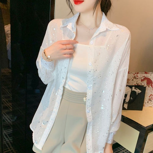 Blouse transparente pour femmes avec des étoiles scintillantes Chic & Stil