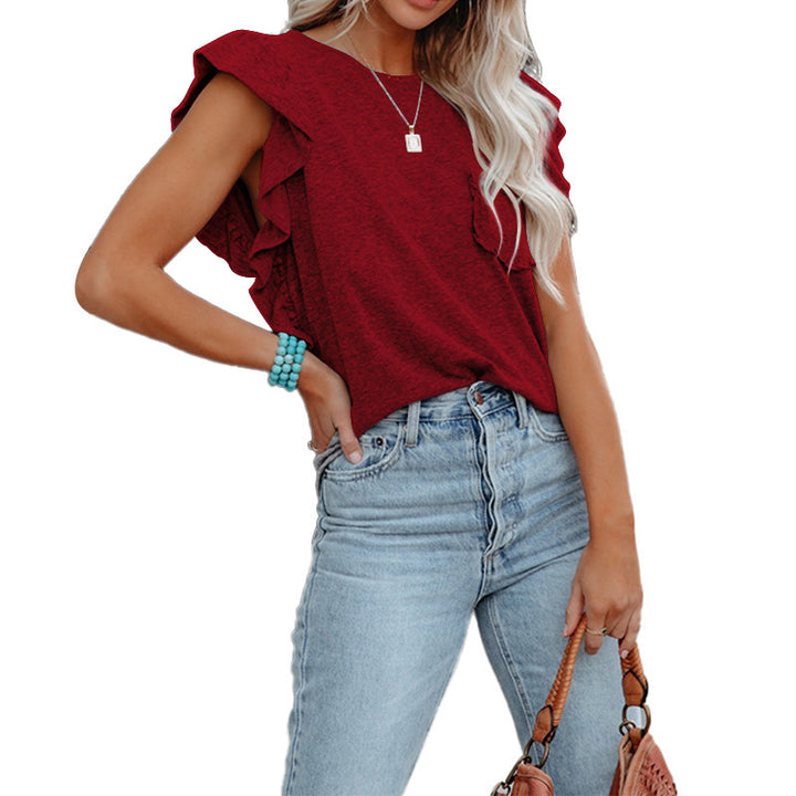 Trendy blouse for women with ruffled sleeves and a relaxed fit Lune London