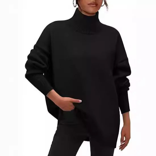 Ladies Oversized Sweater with Turtleneck Lune London