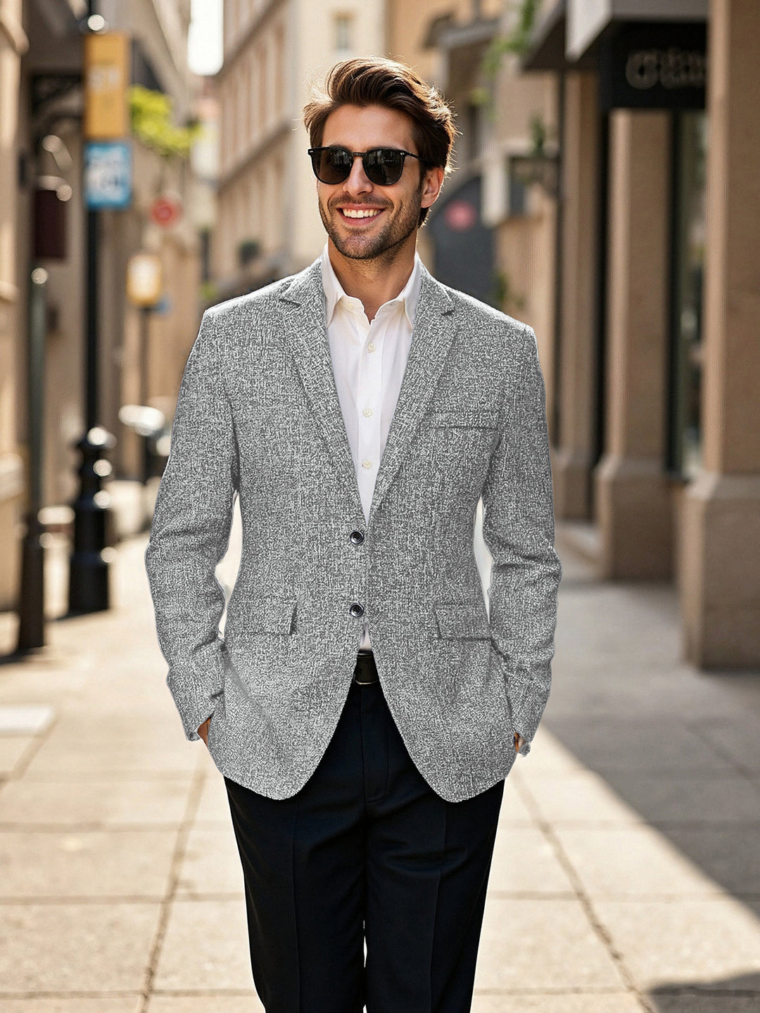 Structured blazer for men with trendy texture Lune London