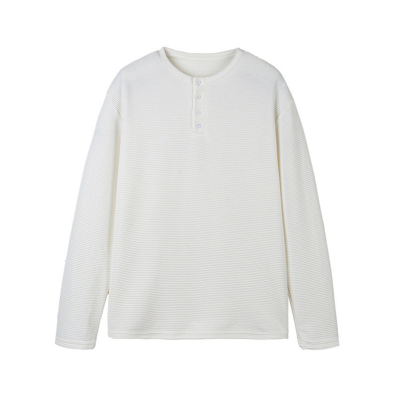 Unisex Thermal Henley Shirt with Waffle Texture and Long Sleeve Amarae