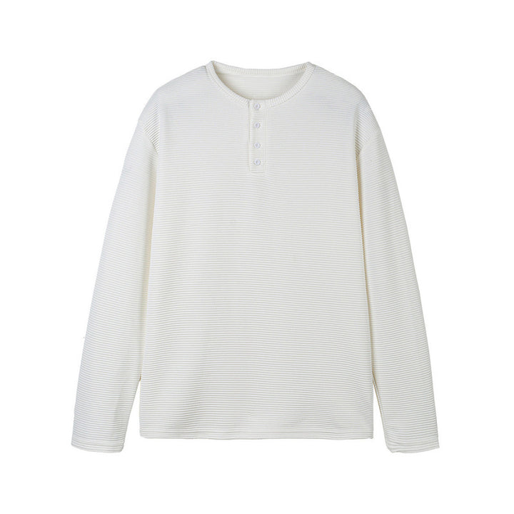 Unisex Thermal Henley Shirt with Waffle Texture and Long Sleeve Amarae