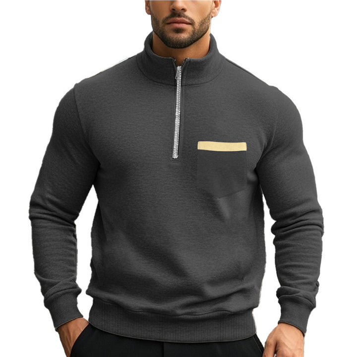 Men's sweatshirt with zipper and chest pocket Lune London