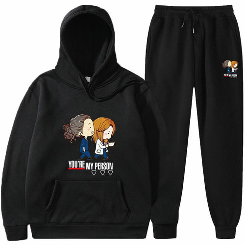 Women's Hoodie and Jogging Pants Set with Original Cartoon Design Chic & Stil