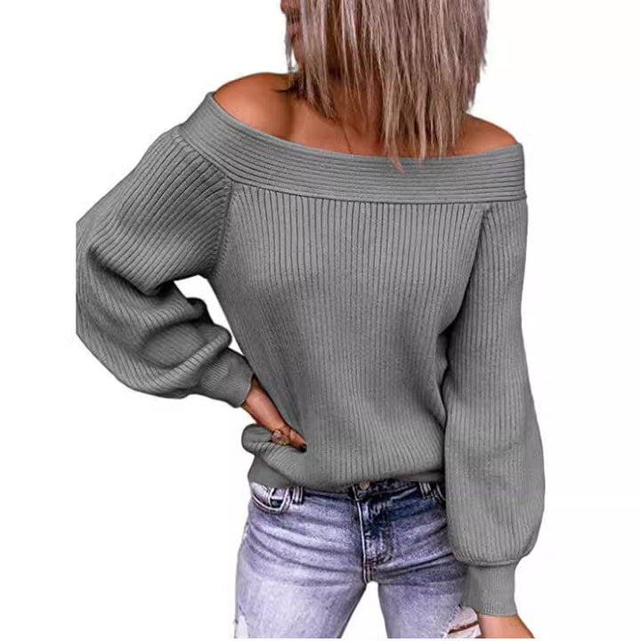 Ladies Off-Shoulder Pullover with Voluminous Sleeves Lune London
