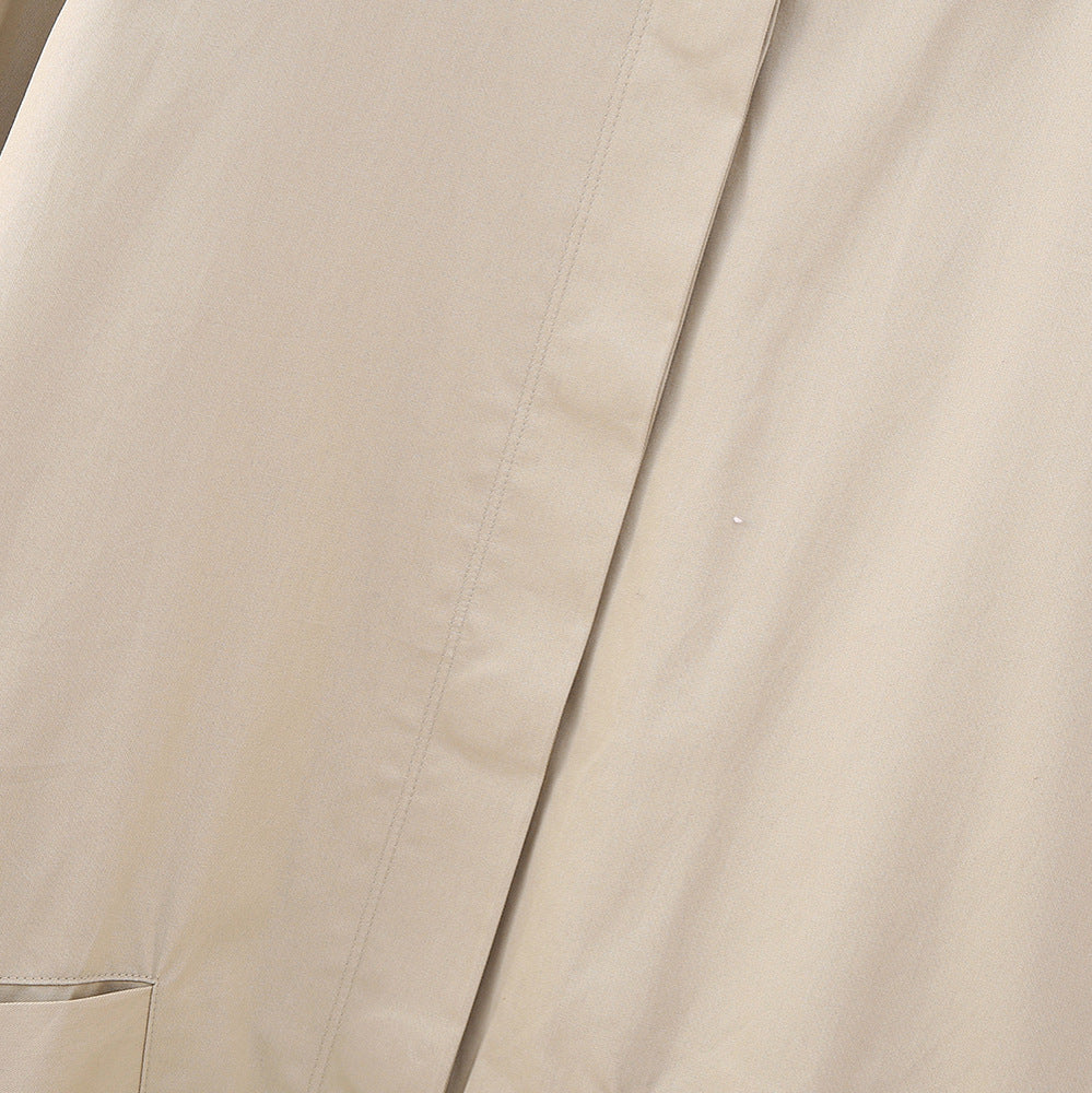 Women Lightweight Oversized Transitional Jacket with Shirt Collar and Elastic Hem Amarae