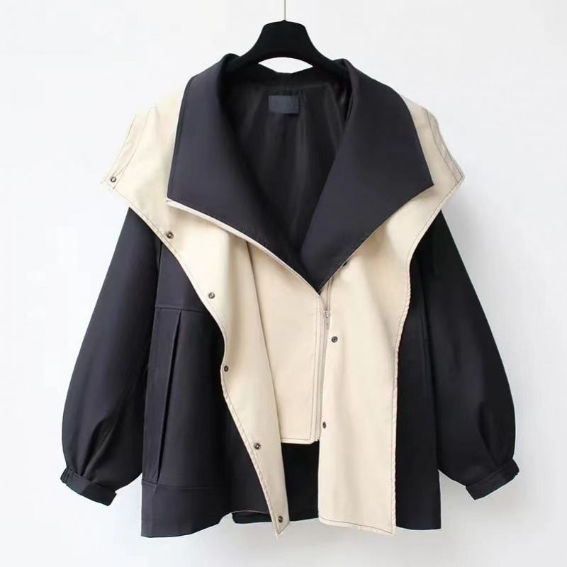 Oversized elegant jacket for women with high collar Lune London