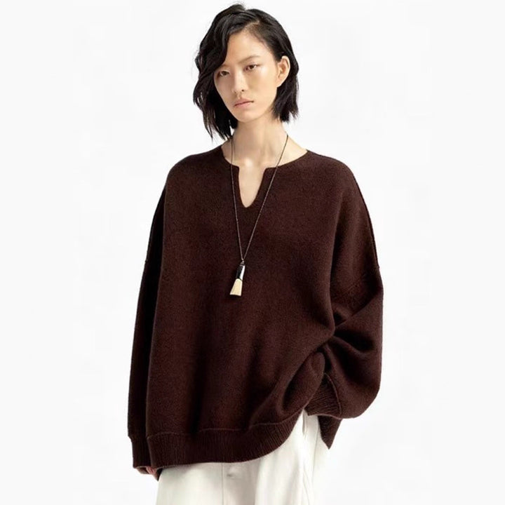 Pull en maille surdimensionné pour femme avec décolleté en V Chic & Stil