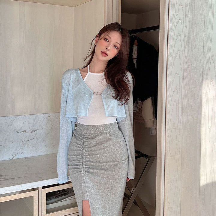 Jupe midi élégante pour femmes avec fronces Chic & Stil