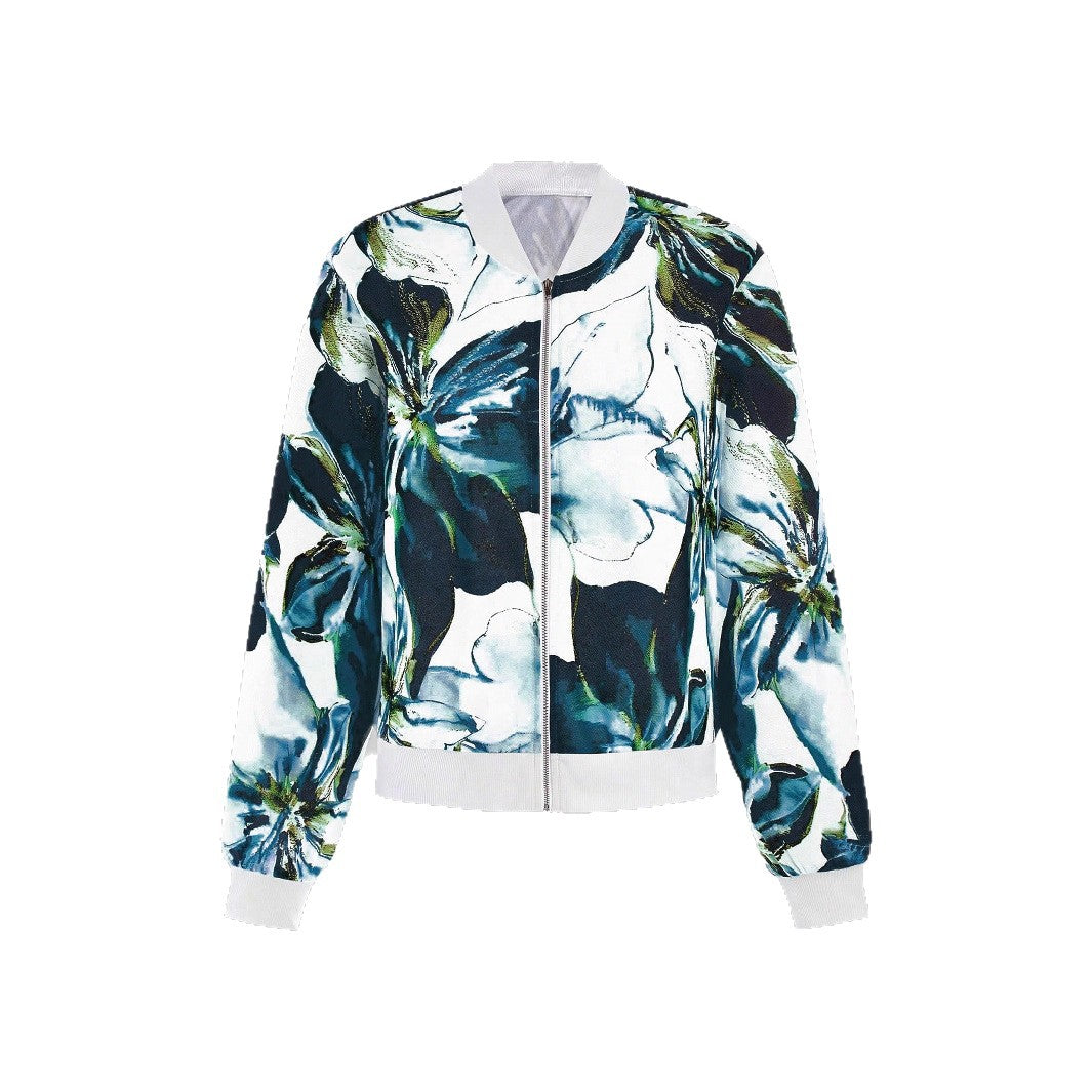 Ladies floral pattern bomber jacket Lune London