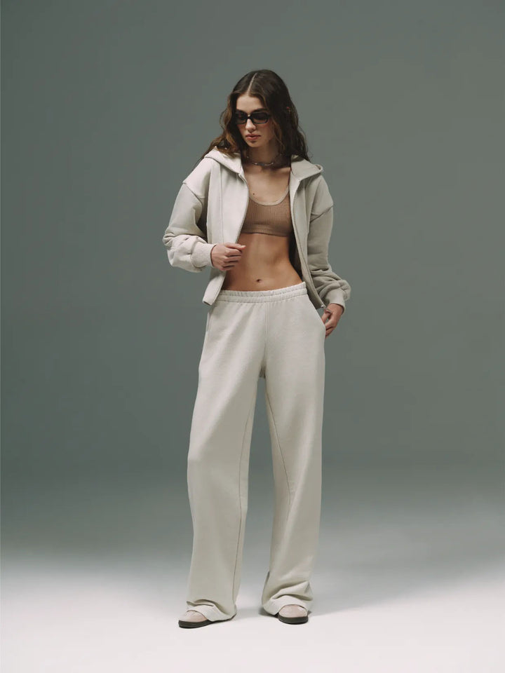 High-quality fleece women's lounge set with hoodie and wide pants Lune London