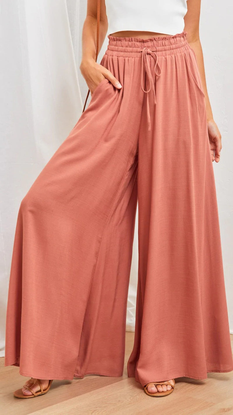 Maxi skirt for women with elastic waistband and side pockets Lune London