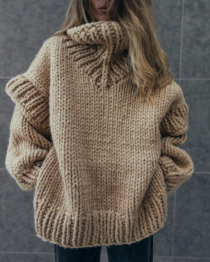 Knit sweater for women with high collar and wide sleeves Lune London