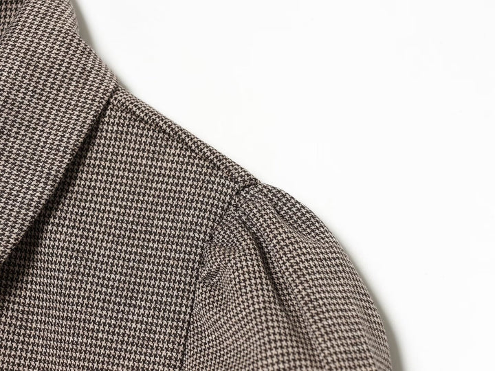 Women's pencil dress with houndstooth pattern, peter pan collar and seam pockets Amarae