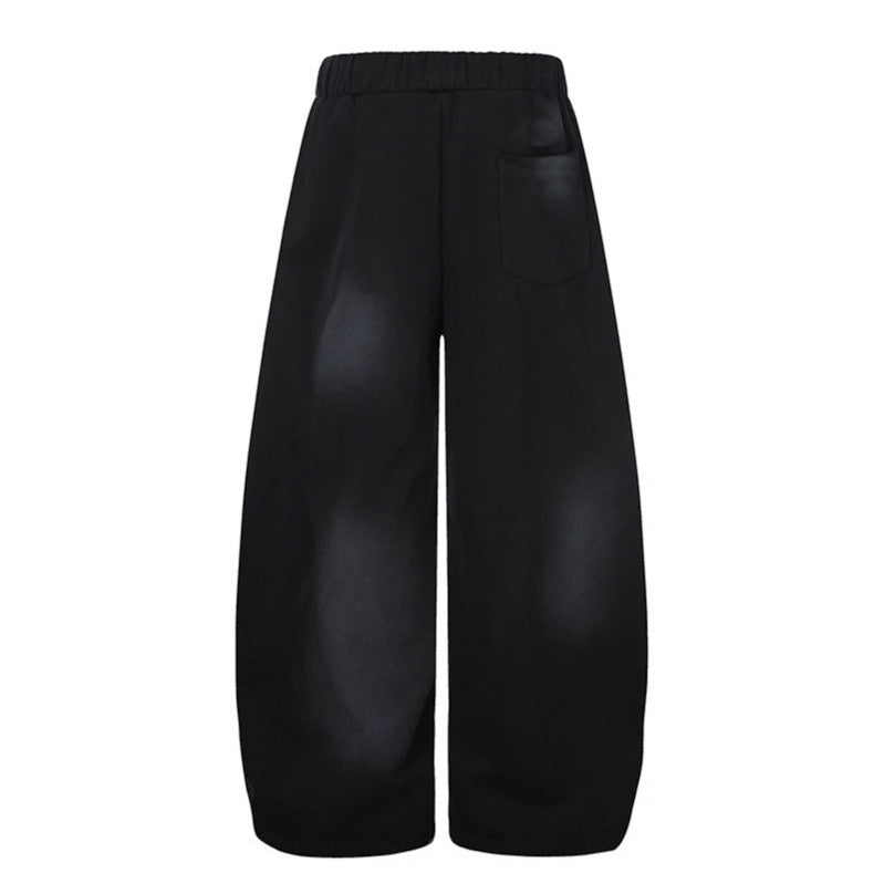 Women's Extra Wide Palazzo Sweatpants with Drawstring Waistband, Star Appliqué and Soft Tie-Dye Effect Amarae