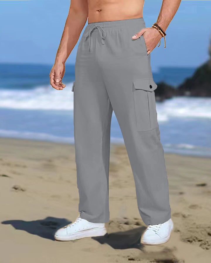 Casual cargo pants for men with elastic waistband and practical side pockets Lune London