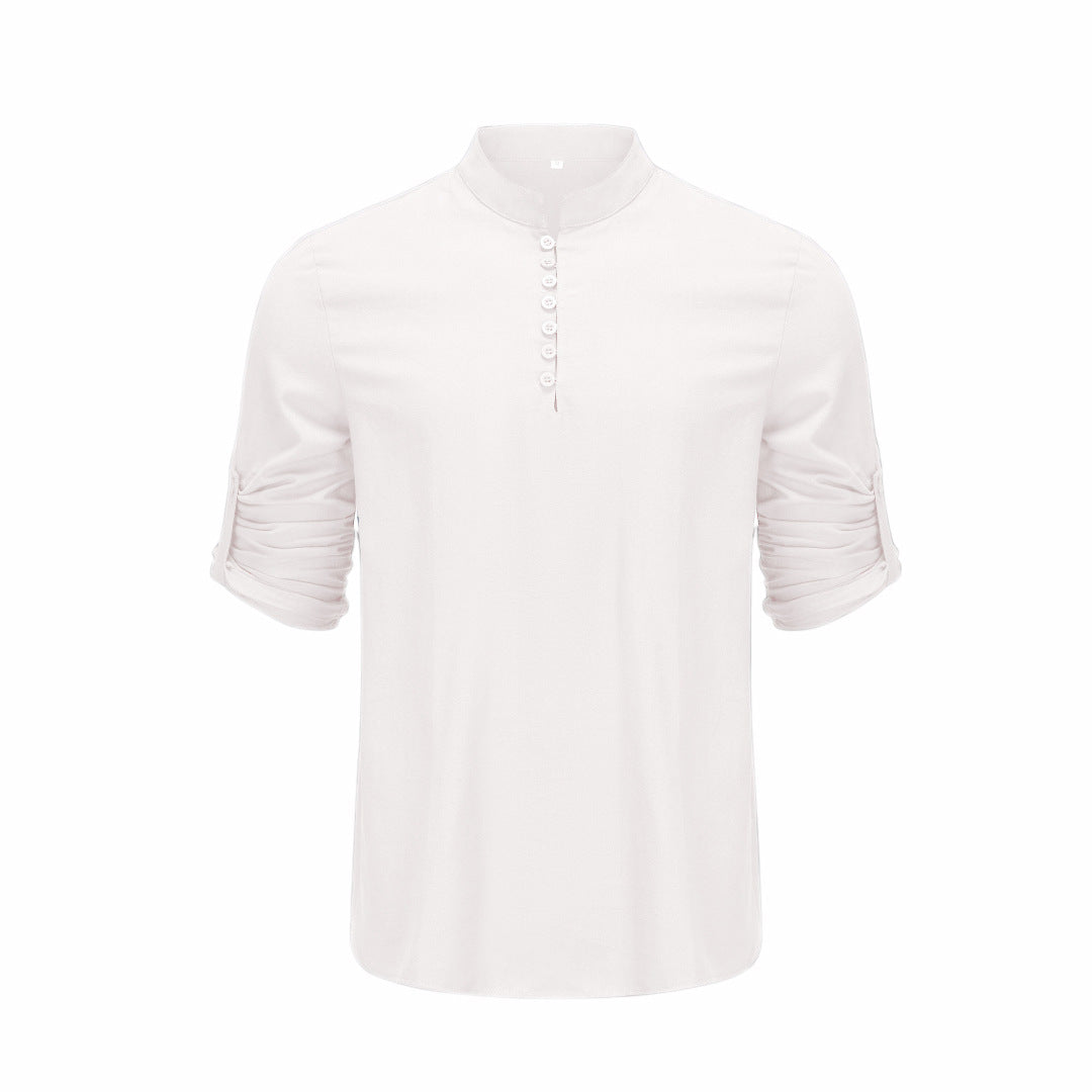 Shirt for men with modern buttons and practical rolled-up sleeves Lune London