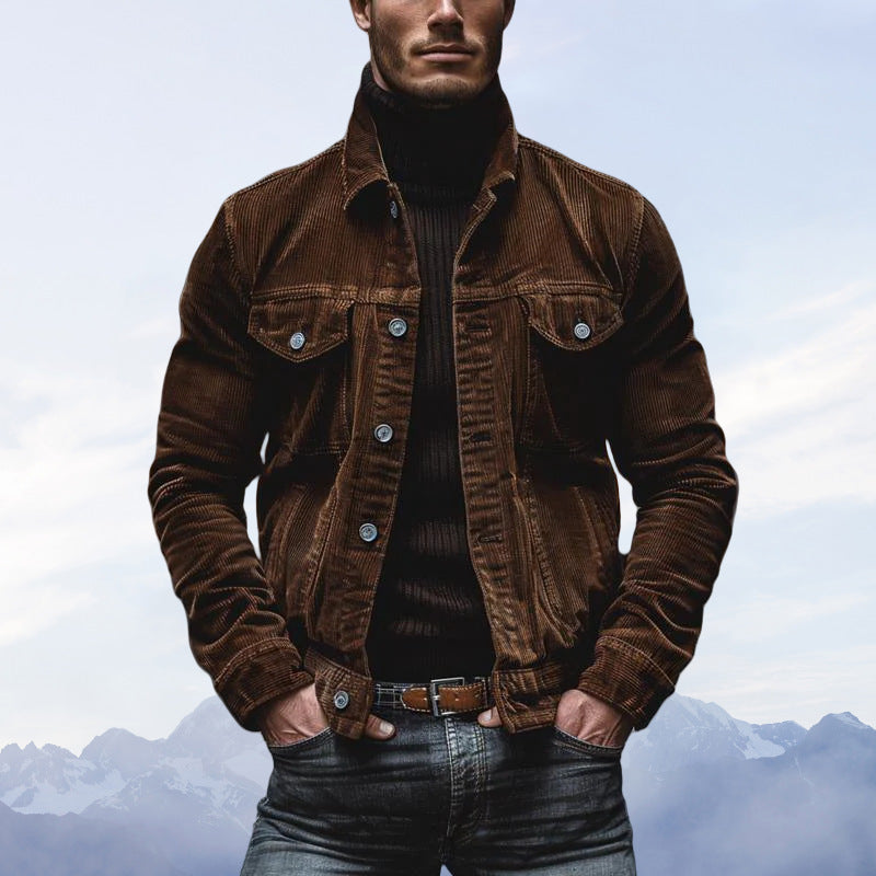 Men's corduroy jacket with a classic fit and practical chest pockets Lune London