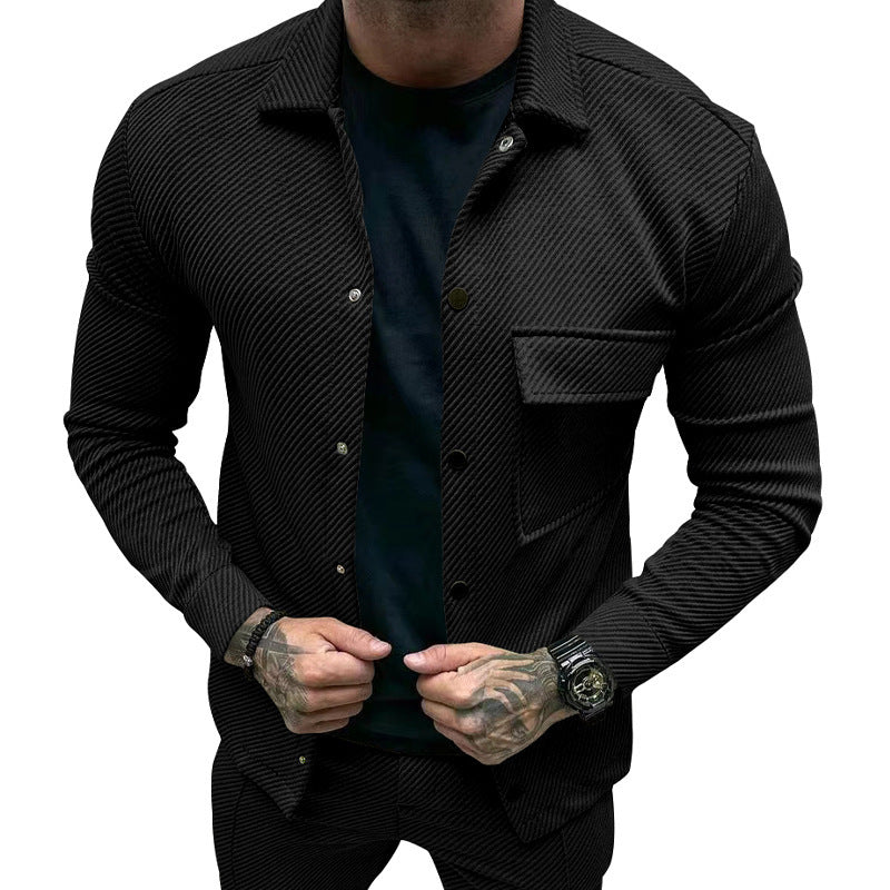 Men's elegant casual top with textured design and practical chest pocket Amarae