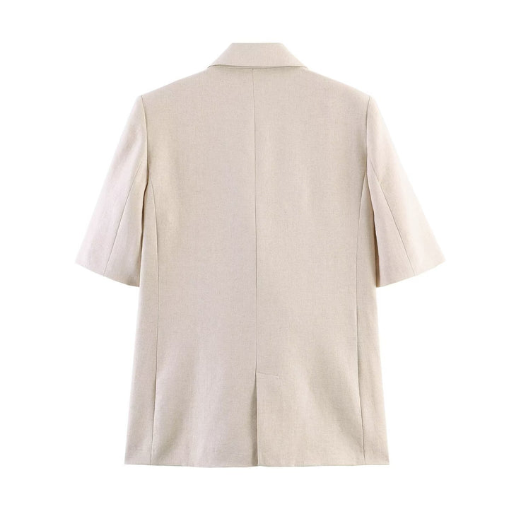 Women's Loose Linen Trousers with Pleats and Wide Palazzo Cut Amarae
